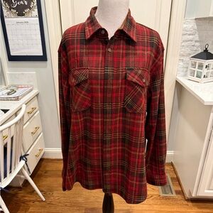 Jachs Flannel Red & Black Shirt Men  XXL Heavy Weigh Button Down Long Sleeve NEW